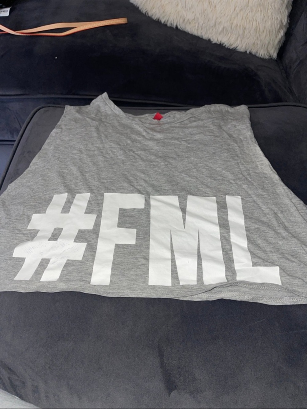 H&M Gray Crewneck Tee with Red Tag